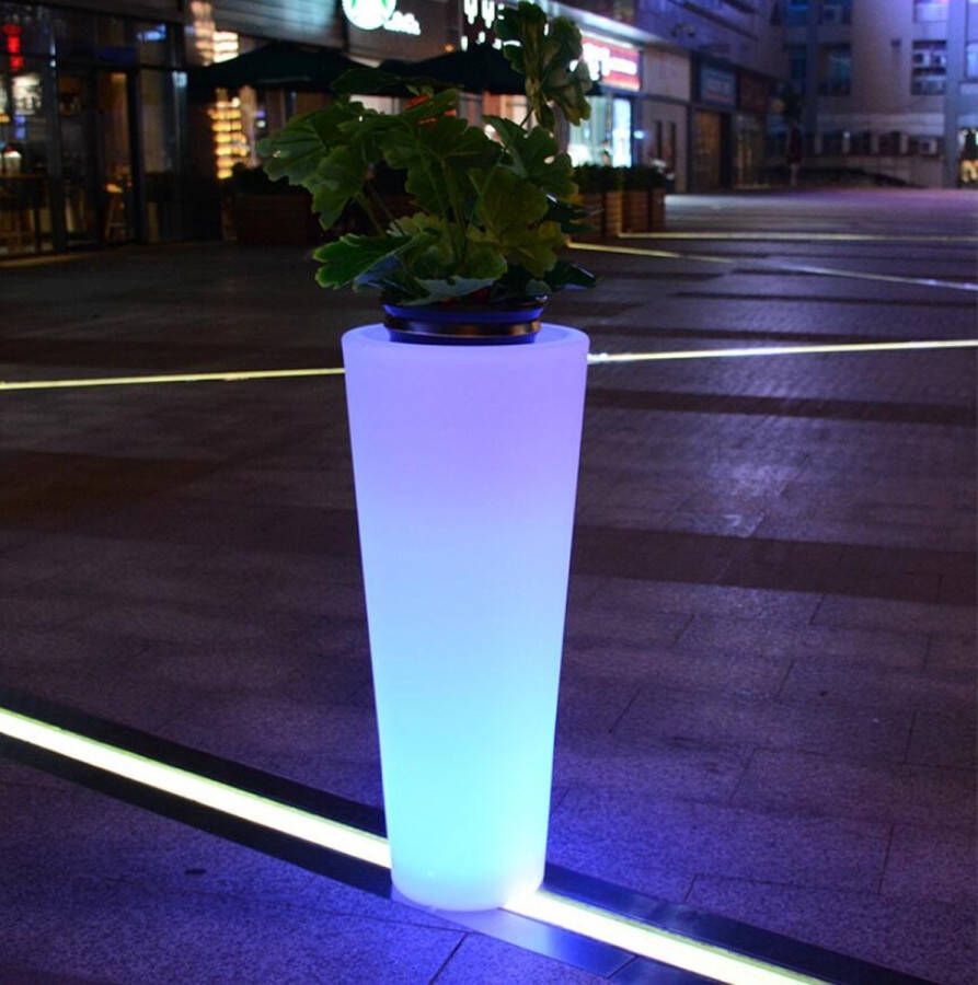 Melili LED bloempot-Flessenkoeler-Verlichte LED ijsmmer-LED ijsblokjesvorm met afstandhediening -oplaadbare-Wijnkoeler-drankkoeler-LED wijnkoeker-LED bierkoeler-kerstcadeau- champagne wijn dranken koeker-fleeenkoeler RGB LED