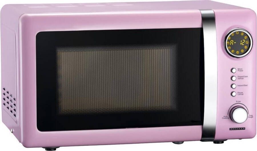 Melissa 16330112 Retro Vrijstaande Magnetron 20L met 700W vermogen Roze
