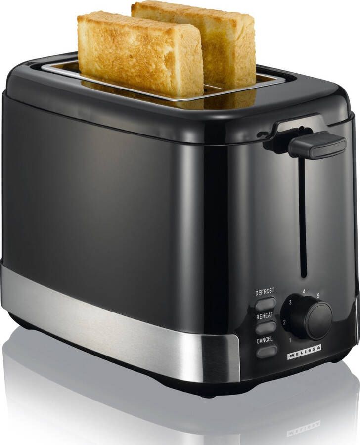 Melissa Broodrooster 800W Toaster Afneembare kruimellade 16140148 Zwart