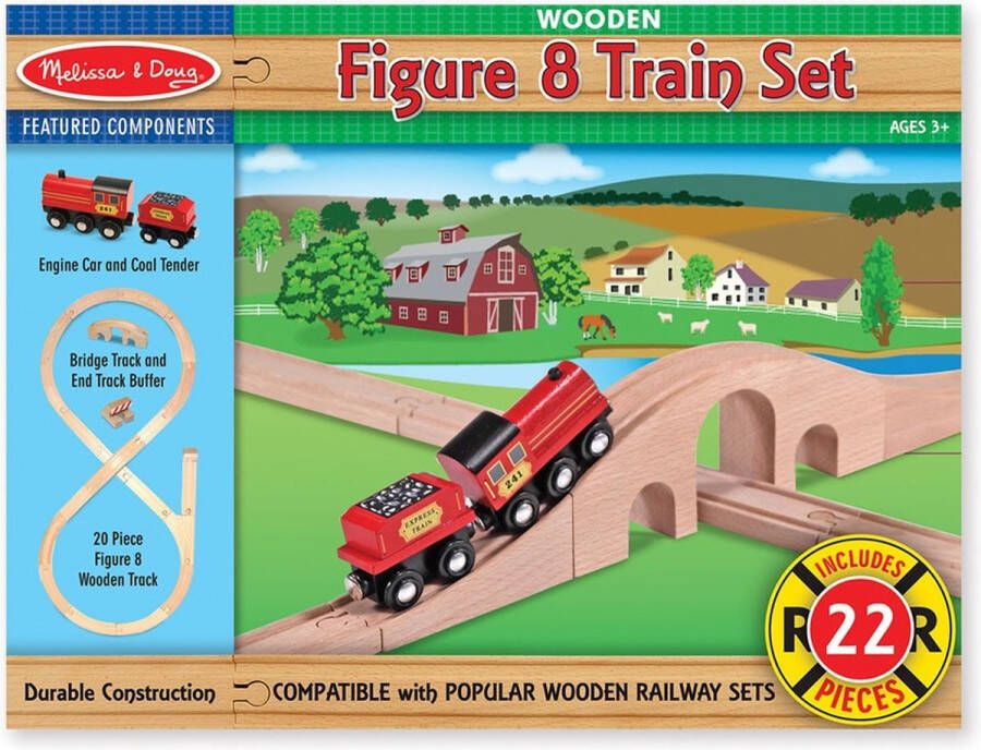 Melissa & Doug Houten Achtfiguur Treinset