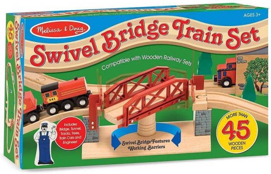 Melissa & Doug Houten Treinbaan met Draaibrug