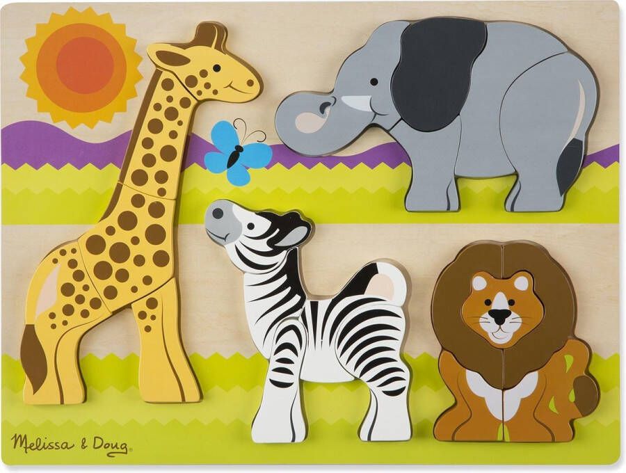 Melissa & Doug Houten safari legpuzzel met dikke stukken (20-delig)