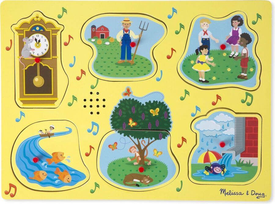 Melissa & Doug Vormenpuzzel Meezingliedjes Hout Junior 6 Stukjes