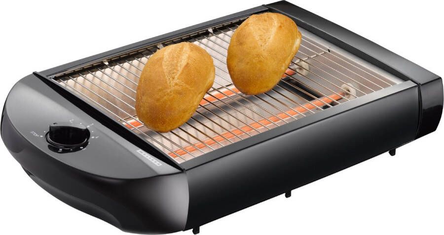 Melissa vlakke Broodrooster Plat 600W Afneembare kruimellade Toaster 16140145 Zwart