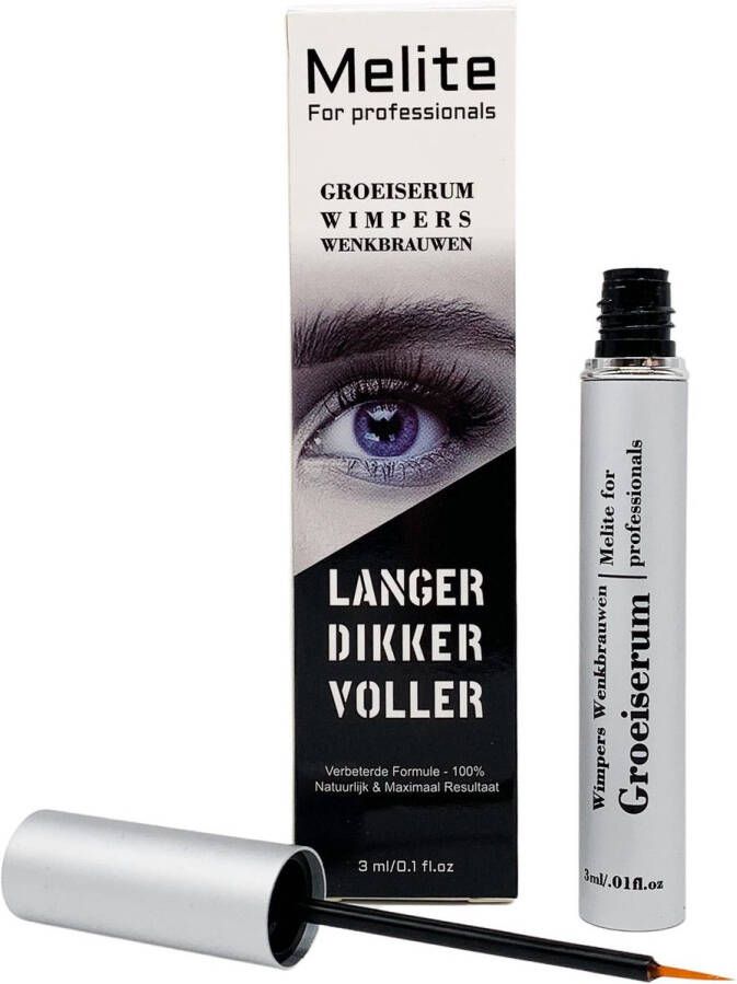 Melite Wimperserum voor Lange en Volle Wimpers 2 Stuks Wimper groeimiddel Eyelash Growth Wimperserum Maakt Wimpers Langer Geschikt voor Wimpers & Wenkbrauwen