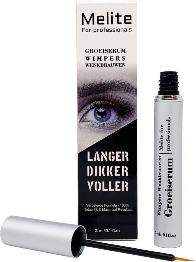 Melite Wimperserum voor Lange Wimpers Maakt Wimpers Langer en Wenkbrauwen Voller Geschikt voor Wimpers & Wenkbrauwen