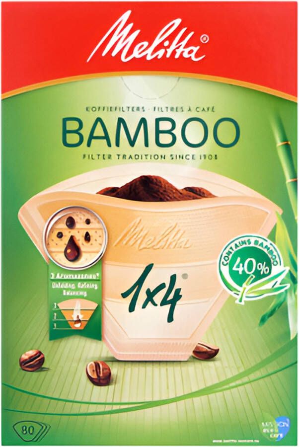 Melitta Bamboo Coffee Filters 1x4 8 doosjes van 80 stuks (640 filters totaal)
