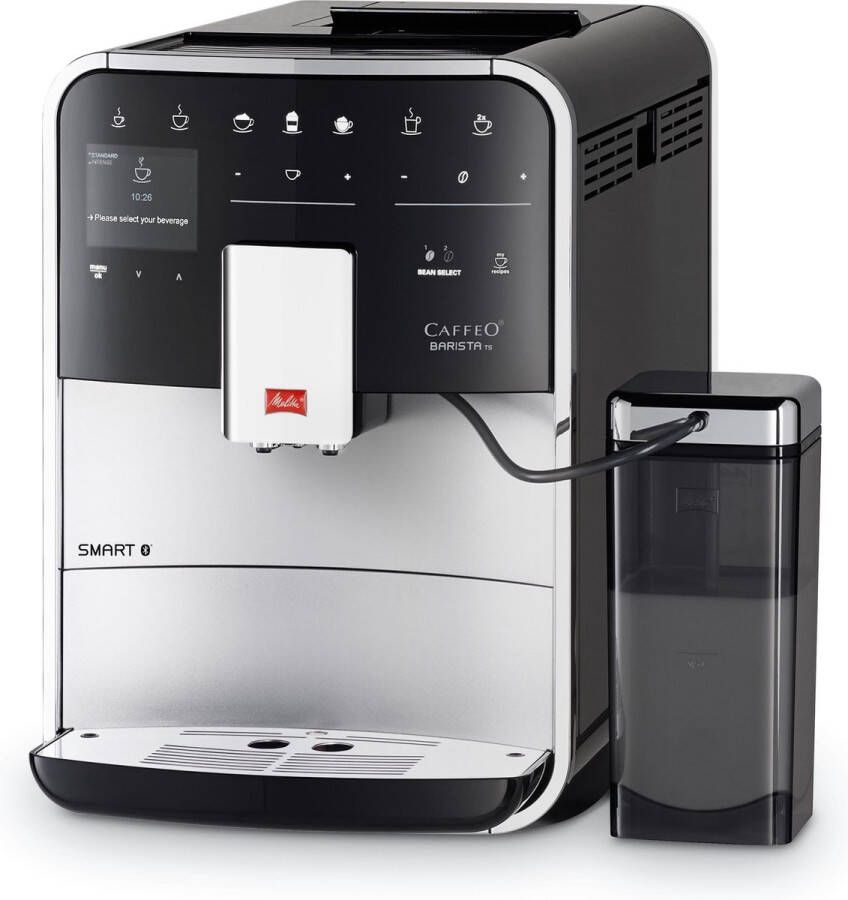 Melitta Volautomatisch koffiezetapparaat Barista TS Smart F850-101 zilver 21 koffierecepten & 8 gebruikersprofielen 2-kamer bonenreservoir