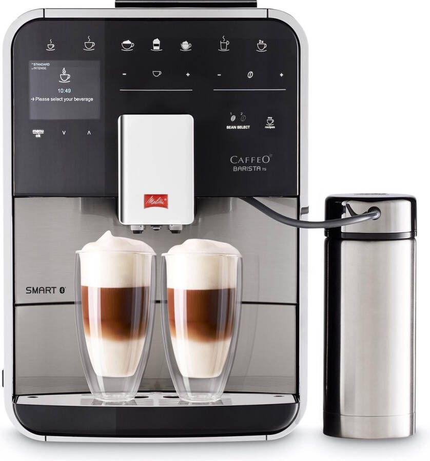 Melitta Volautomatisch koffiezetapparaat Barista TS Smart F 86 0-100 roestvrij staal Hoogwaardig front van edelstaal 21 koffierecepten & 8 gebruikersprofielen