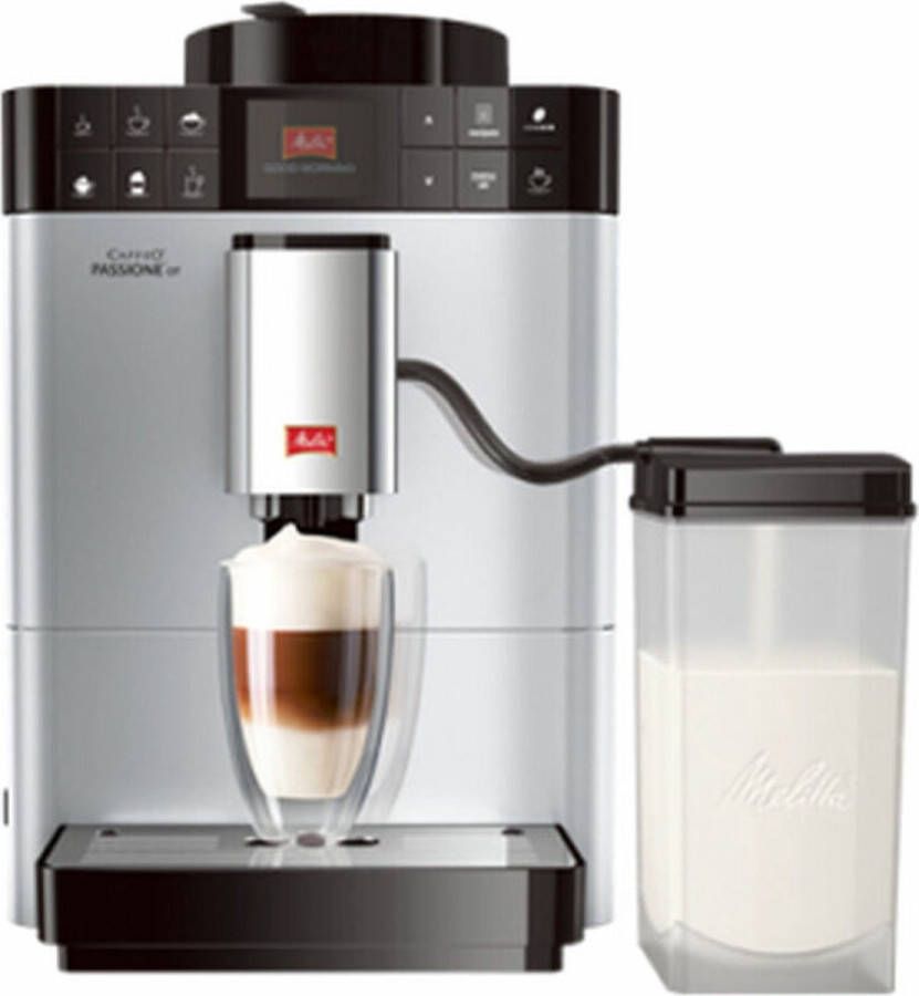 Melitta Volautomatisch koffiezetapparaat Passione One Touch F53 1-101 zilver One-touch-functie per kopje precies de juiste hoeveelheid versgemalen bonen