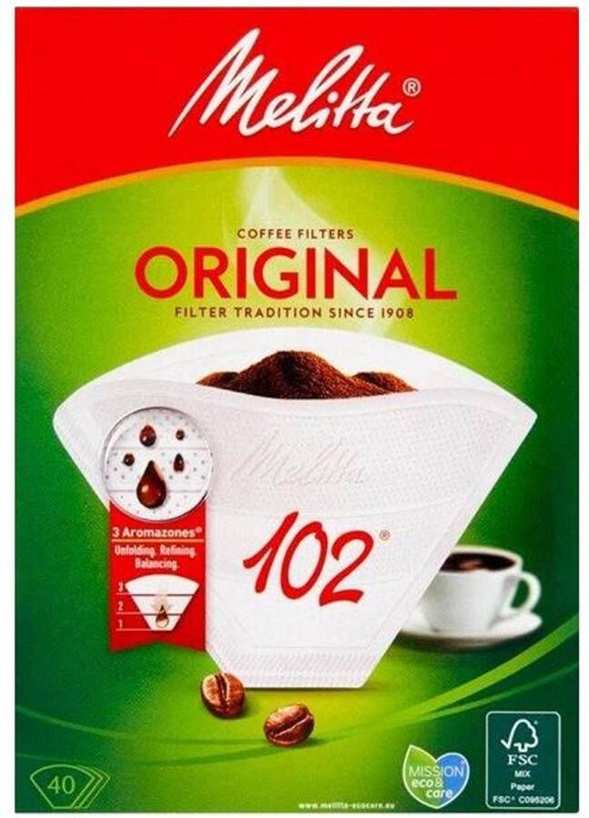 Melitta Koffiefilters 102 Wit pak a 40 stuks