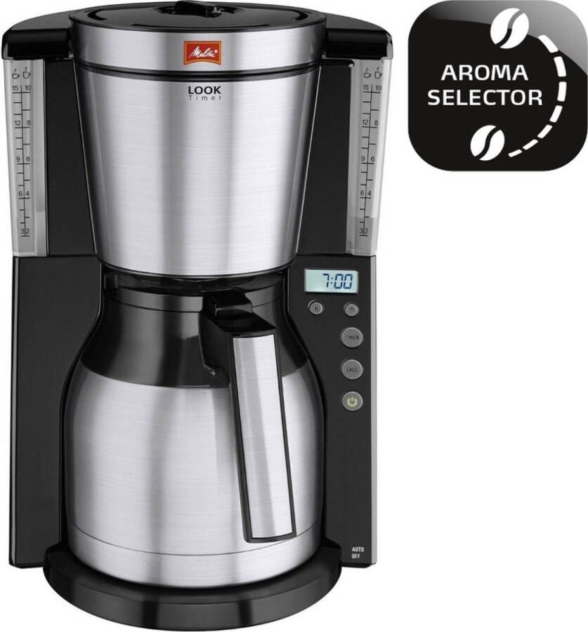 Melitta Filterkoffieapparaat Look Therm Timer 1011-16 1 25 l met thermoskan en timerfunctie