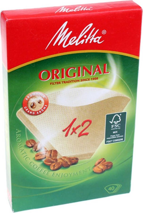 Melitta Original 1x2 40pcs Koffiefilter filterzakjes paper coffee filters (brown)
