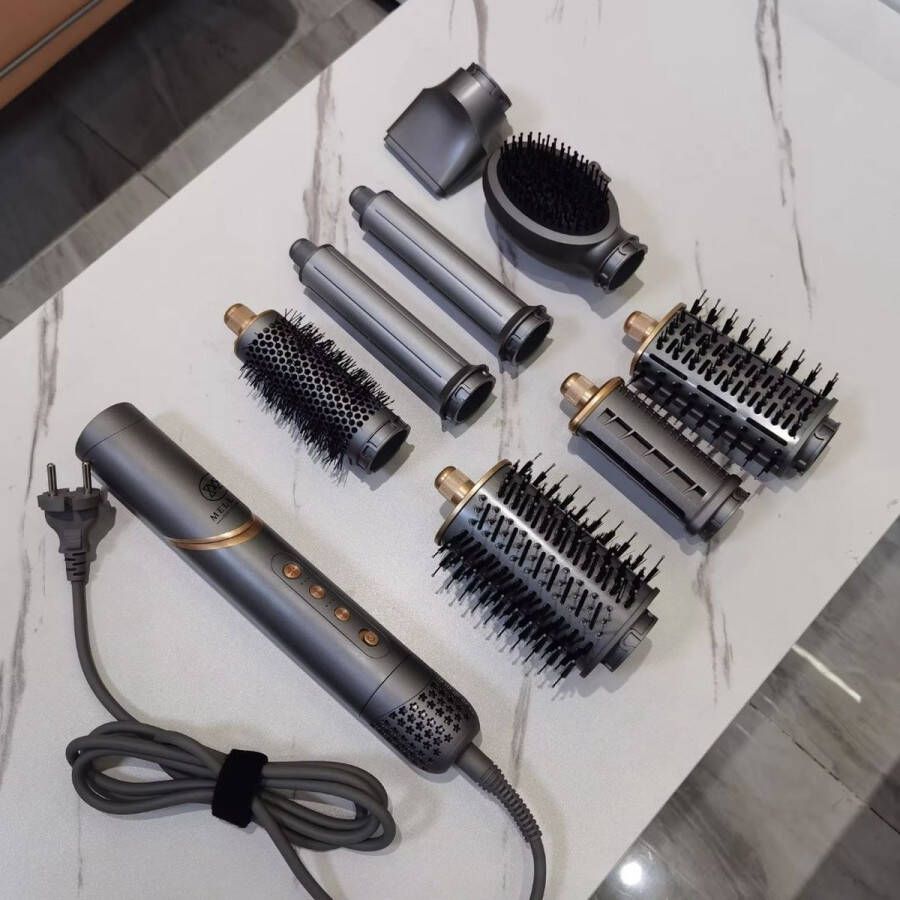Mellian MysticBlow Airstyler Föhnborstel 8 in 1 Multistyler Föhn met Diffuser Stijlborstel Krulborstel