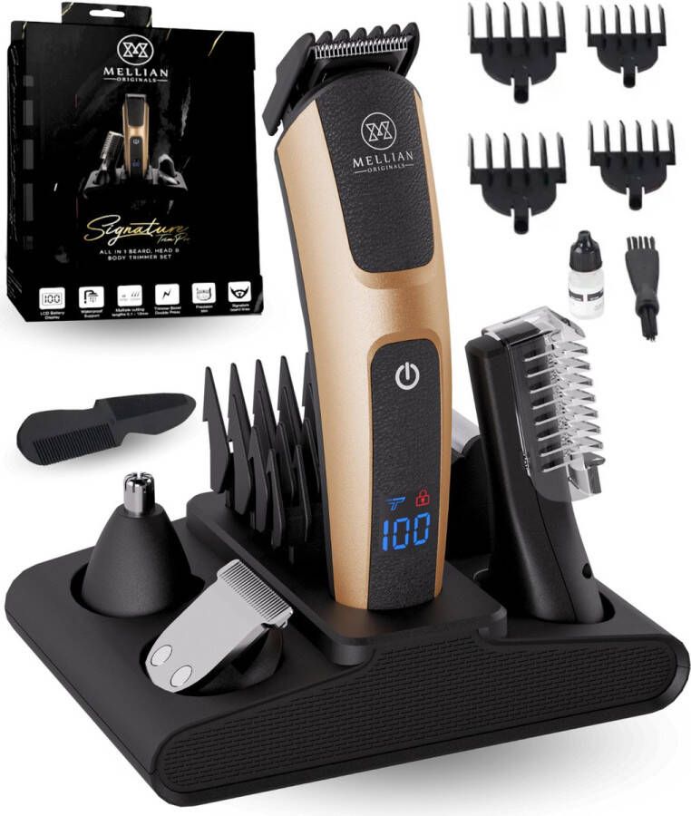 Mellian SignaturePro Baardtrimmer Mannen 10-Delige Trimmer Set Bodygroomer & Scheerapparaat