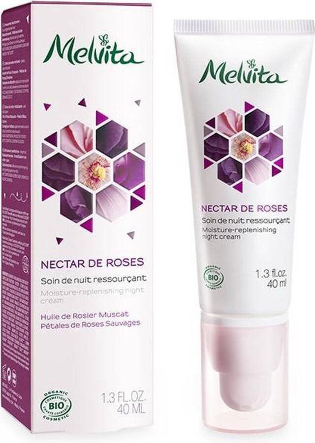 Melvita Organic Hydrating Night Cream Nachtcrème Gezicht Nek 40 ml