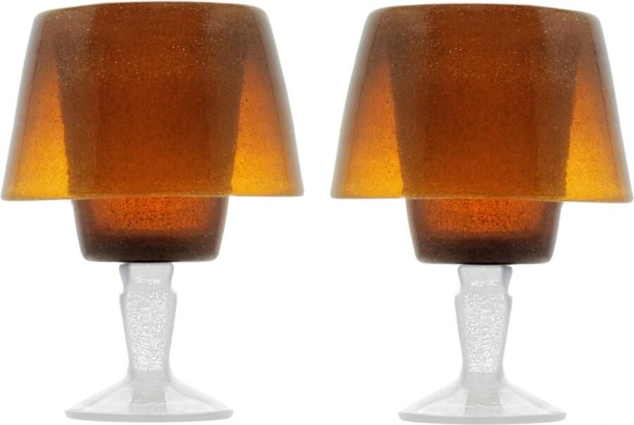 MeMento -Originale Lamp Amber windlichten set van 2 waxinelichthouders theelichthouders