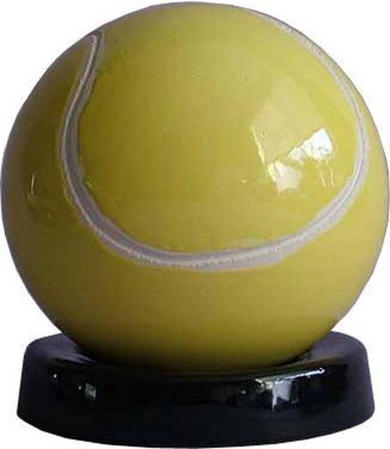 Memodiera keramieken urn in de vorm van een tennisbal 0 3 liter 10 cm