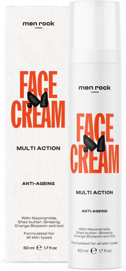 Men Rock London Multi Action Gezichtscrème Anti-veroudering Anti-Acne 50ML 95% natuurlijke ingrediënten