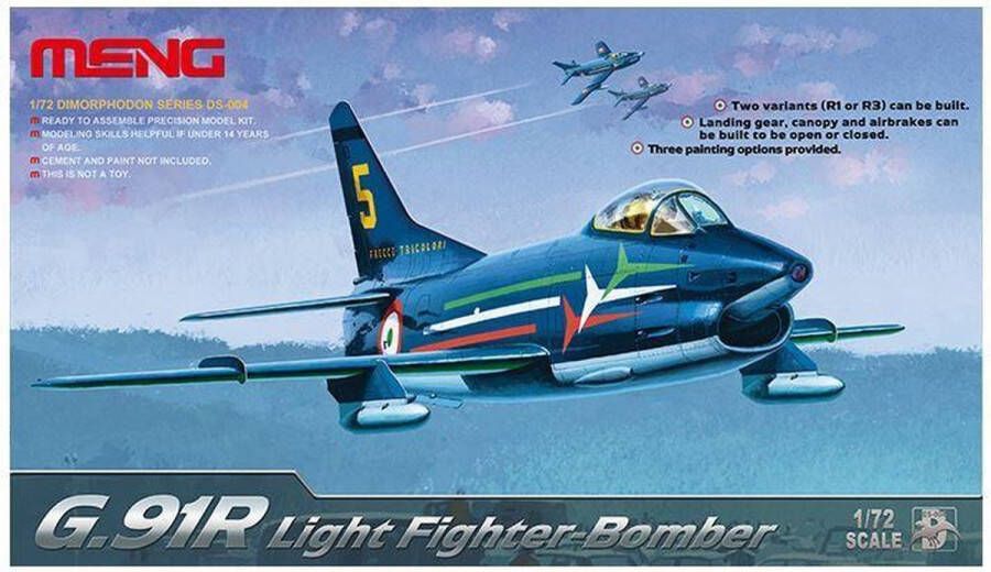 Meng 1:72 DS004 Fiat G.91R Light Fighter Bomber Plastic Modelbouwpakket