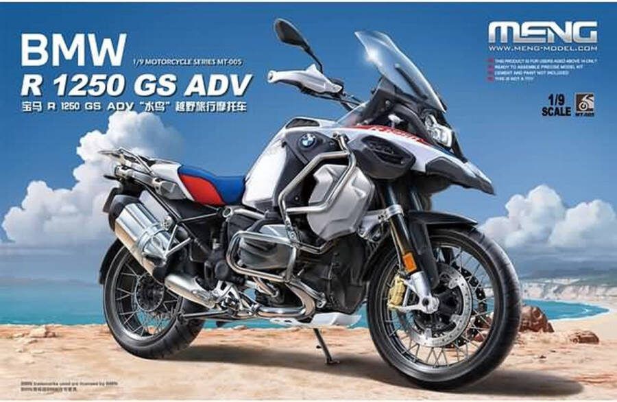 Meng 1:9 MT005 BMW R 1250 GS ADV Motorfiets Plastic Modelbouwpakket