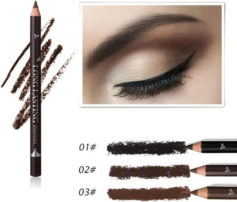 MENOW Oogpotlood Donkerbruin Waterproof Zweetbestendig Eyeliner en wenkbrauwpotlood kleur 002 Brown Long Lasting oogmake-up