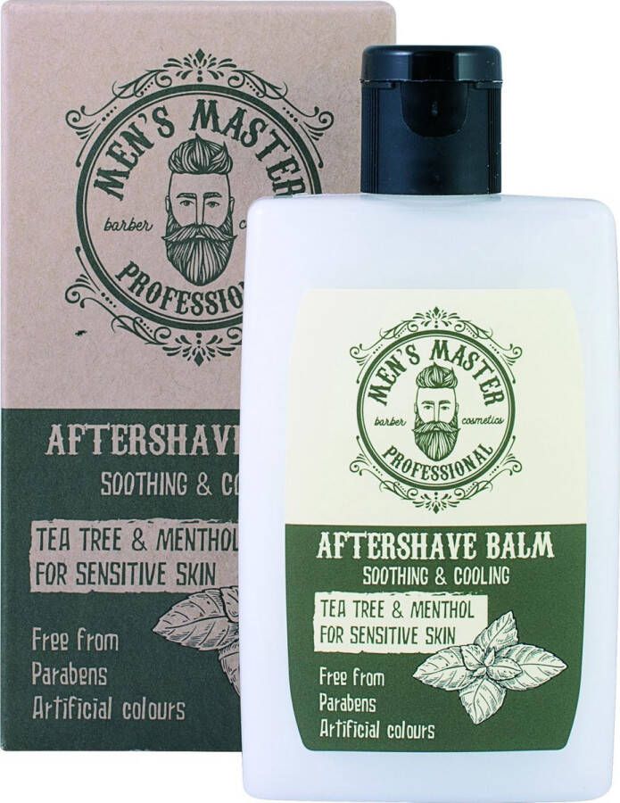 Men's Master Men s Master Aftershave Balsem met Menthol & Tea Tree Olie Kalmeert & Hydrateert 120ML