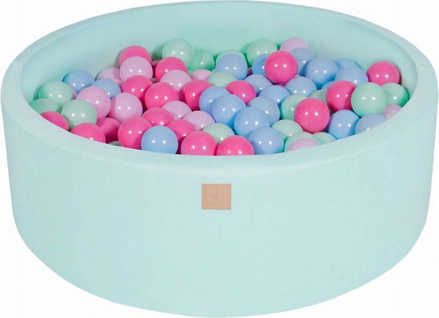 MEOWBABY Ballenbak KATOEN Mint 90x30 incl. 200 ballen Mint Transparant Zilver Violet