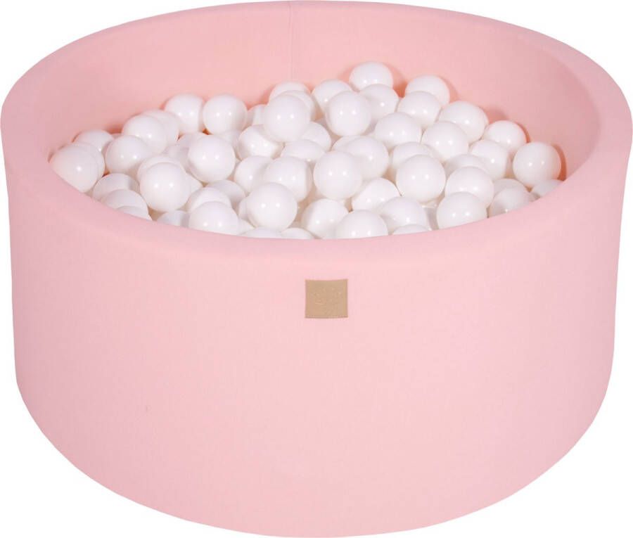 MEOWBABY Ballenbak KATOEN Roze 90x40 incl. 300 ballen All White