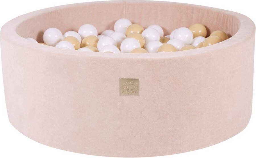 MEOWBABY Ballenbak VELVET Ecru 90x30 incl. 200 ballen Beige Wit