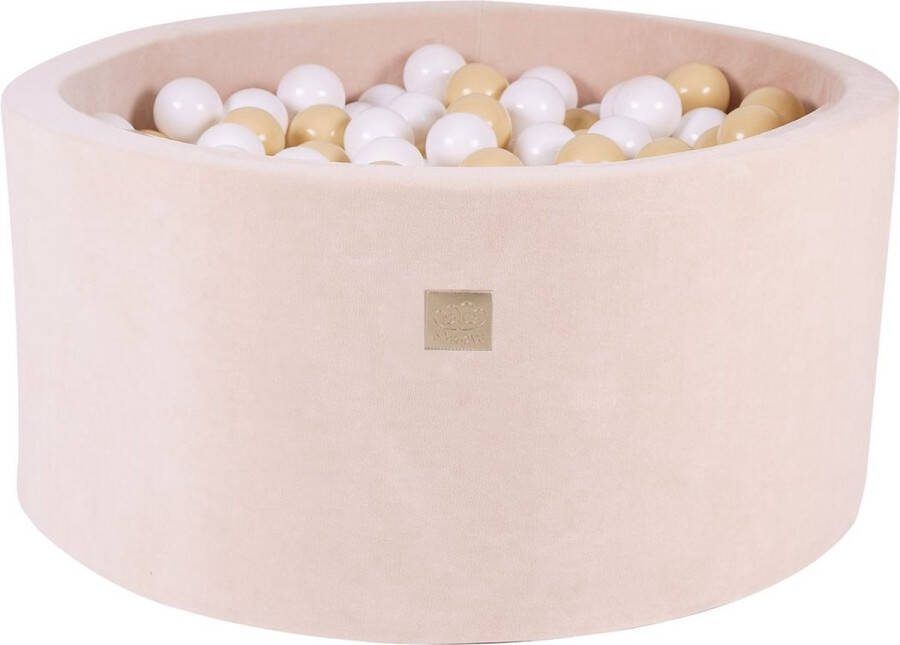 MEOWBABY Ballenbak VELVET Ecru 90x40 incl. 300 ballen Beige Wit