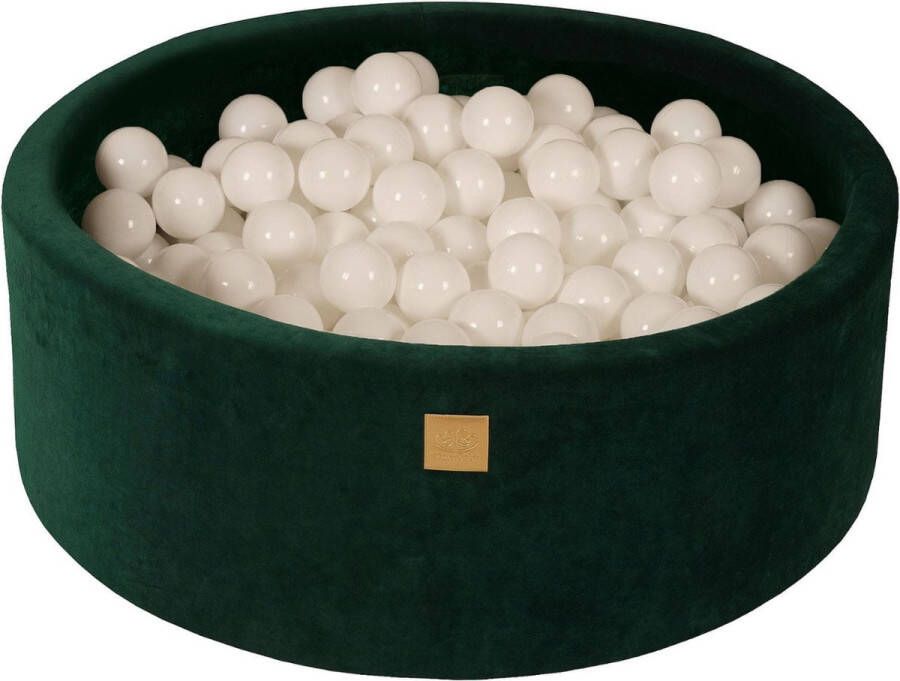 MEOWBABY Ballenbak velvet groen met 200 ballen; wit