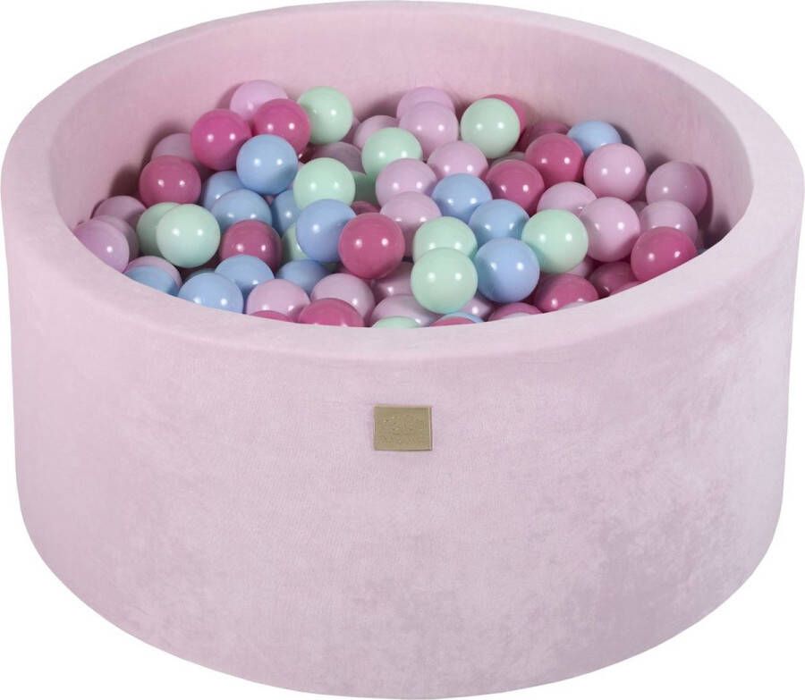 MEOWBABY Ballenbak VELVET Poeder Roze 90x40 incl. 300 ballen Mint Baby Blauw Licht Roze Pastel Roze