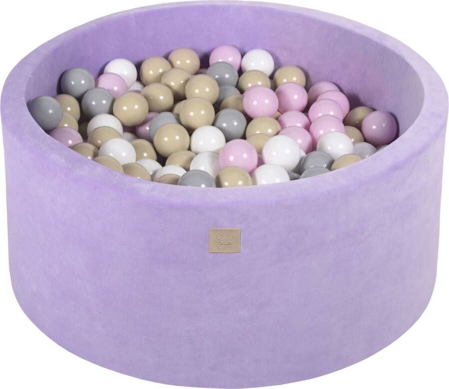 MEOWBABY Ballenbak VELVET Violet 90x40 incl. 300 ballen Beige Pastel Roze Grijs Wit