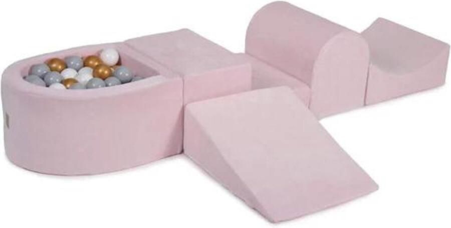 MEOWBABY Speelset incl. 100 ballen Roze Wit Grijs Goud