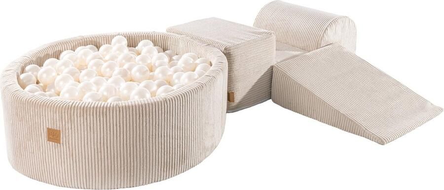 MEOWBABY Speelset met ballenbak Ecru en witte parel