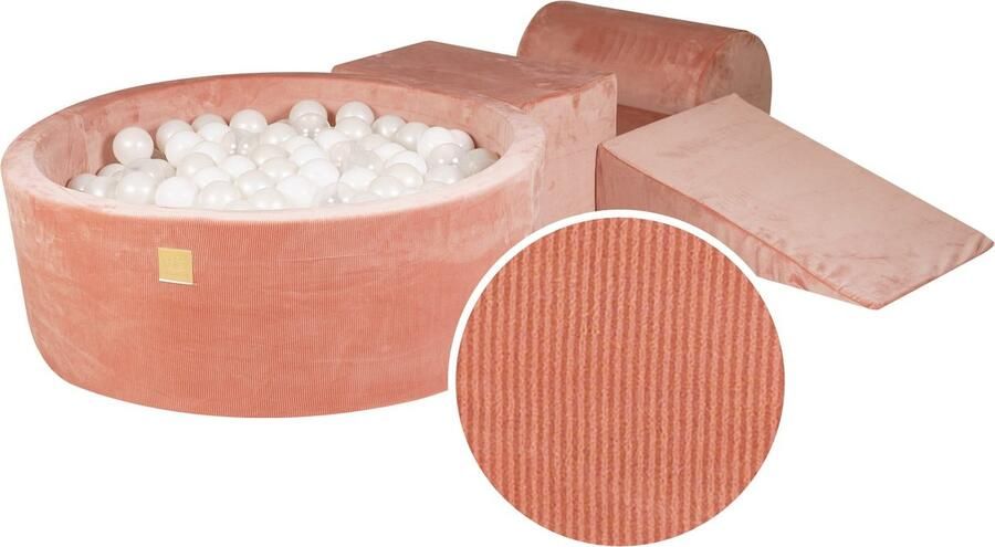 MEOWBABY Speelset met ballenbak en 3 elementen Abrikoos