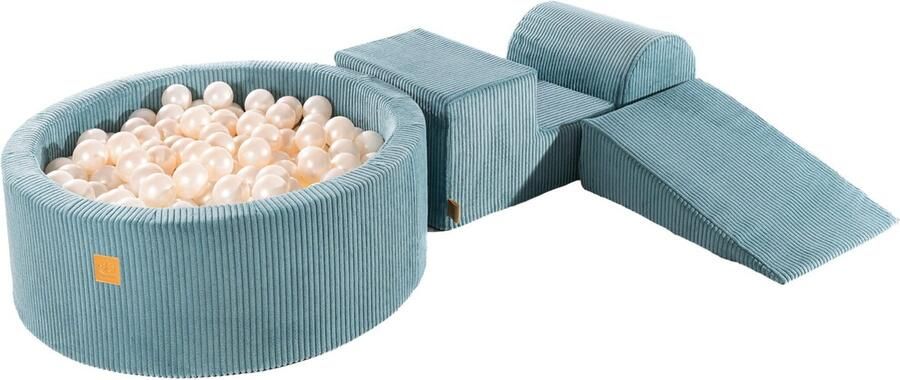 MEOWBABY Speelset met ballenbak Turkoois en witte parel