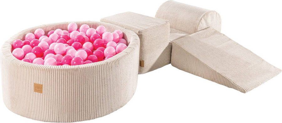 MEOWBABY Speelset met ballenbak Ecru en roze