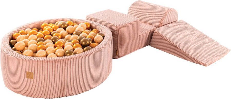 MEOWBABY Speelset met ballenbak roze beige en goud