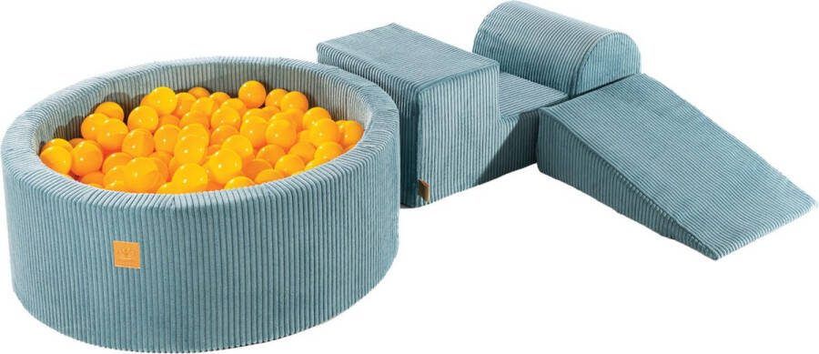 MEOWBABY Speelset met ballenbak Turkoois en geel