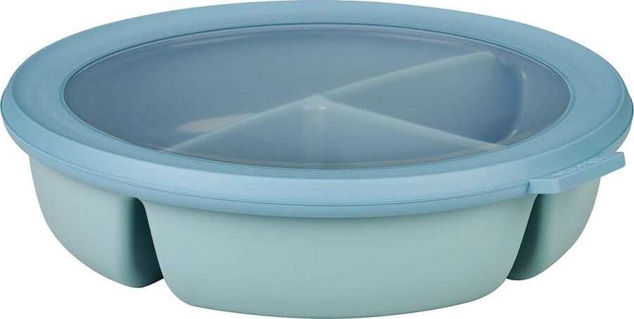 Mepal – Bento bowl 3-vaks multikom rond Cirqula – Luchtdichte vershouddoos Maaltijd gescheiden bewaren – Mealprepboxen & bewaarcontainers 250 ml 250 ml & 500 ml – Nordic green