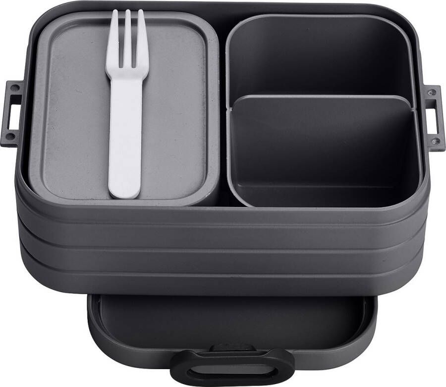 Mepal – Bento lunchbox Take a Break midi- inclusief bento box – Nordic black – Lunchbox voor volwassenen