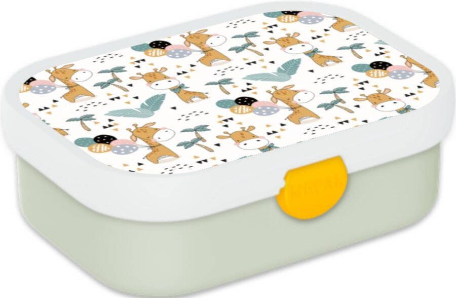 Mepal Broodtrommel voor Kinderen Bento Lunchbox Aquarel Dieren Inclusief Bentobakje & Vorkje BPA vrij en Vaatwasserbestendig 750 ml Feestbeest