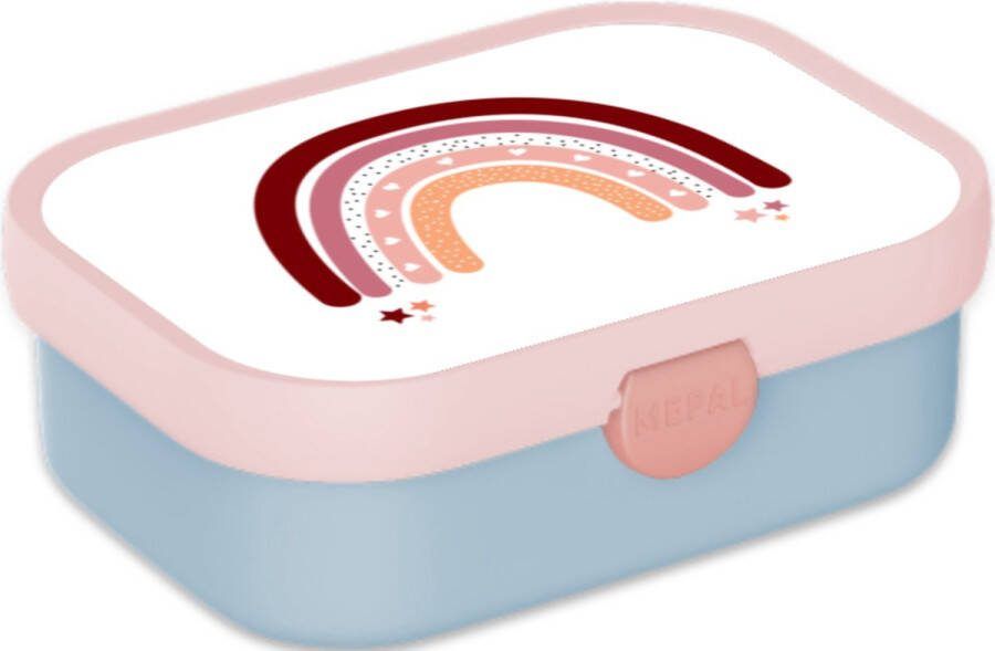 Mepal Broodtrommel voor Kinderen Bento Lunchbox Regenboog Inclusief Bentobakje & Vorkje BPA vrij en Vaatwasserbestendig 750 ml Roze