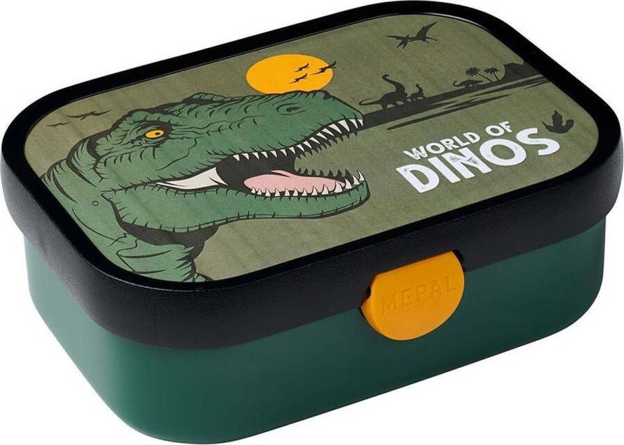 Mepal lunchbox Campus – Broodtrommel met vakjes voor kinderen – Geschikt voor 4 boterhammen – Dino