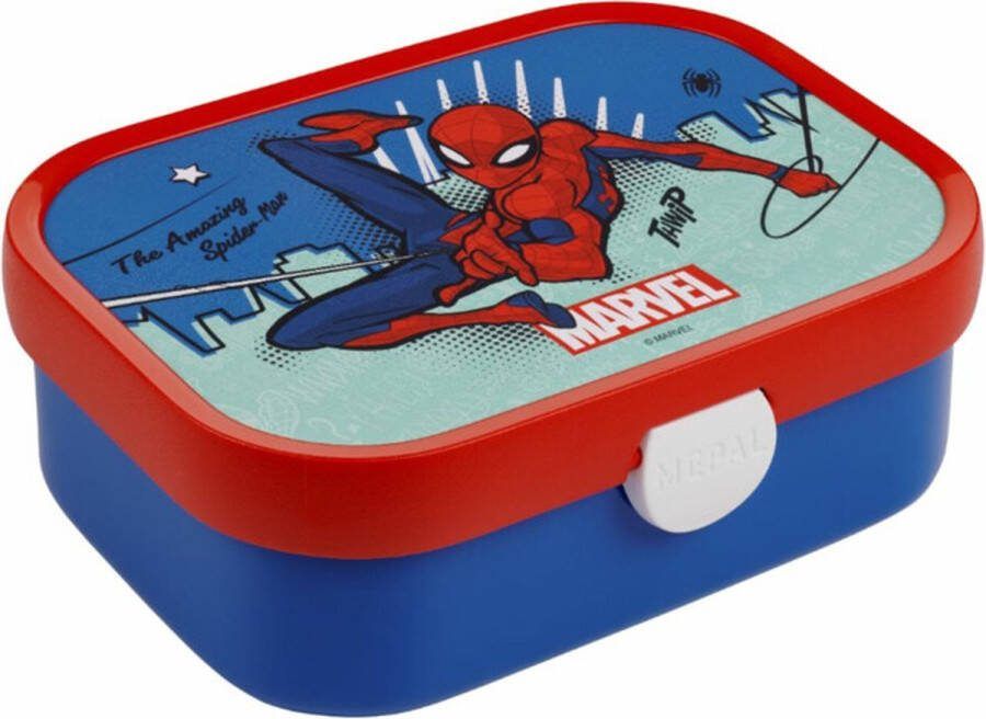 Mepal lunchbox Campus – Broodtrommel met vakjes voor kinderen – Geschikt voor 4 boterhammen – Spiderman