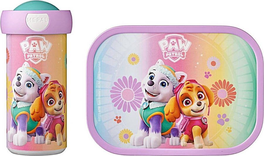 Mepal lunchset Campus – Broodtrommel en Drinkbeker voor kinderen – Bento box – Schoolbeker – Paw Patrol Girls