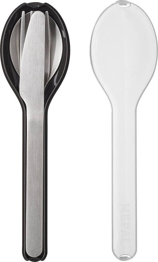 Mepal Ellipse bestekset 3-delig Mes vork en lepel RVS Nordic black