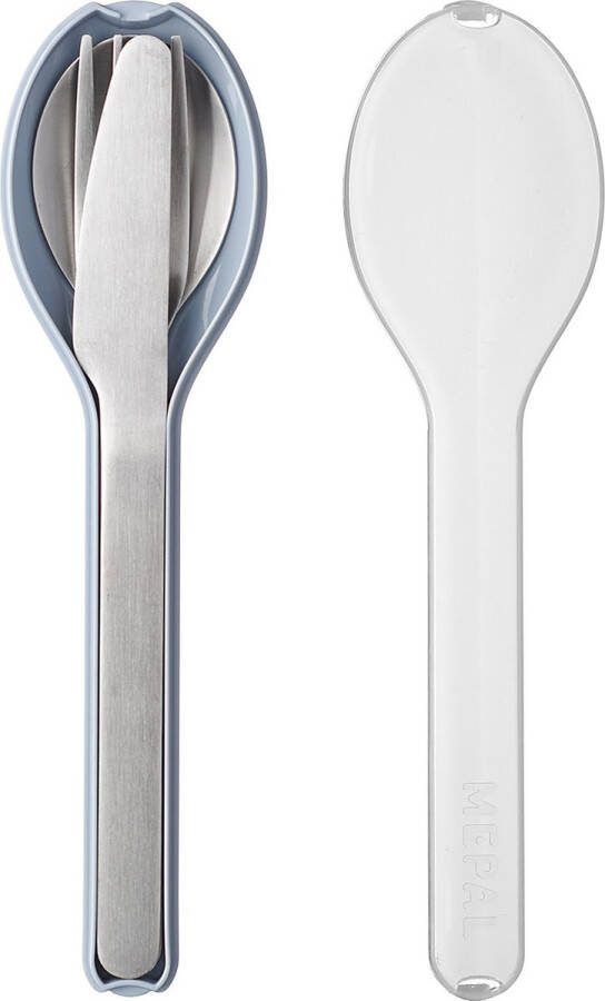Mepal Ellipse bestekset 3-delig Mes vork en lepel RVS Nordic blue